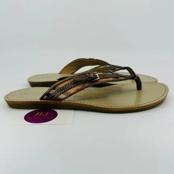 Burberry Women's Aldermary Haymarket Check Flip Flop Sandals Size 39 EU / 9 US - Picture 2 of 15